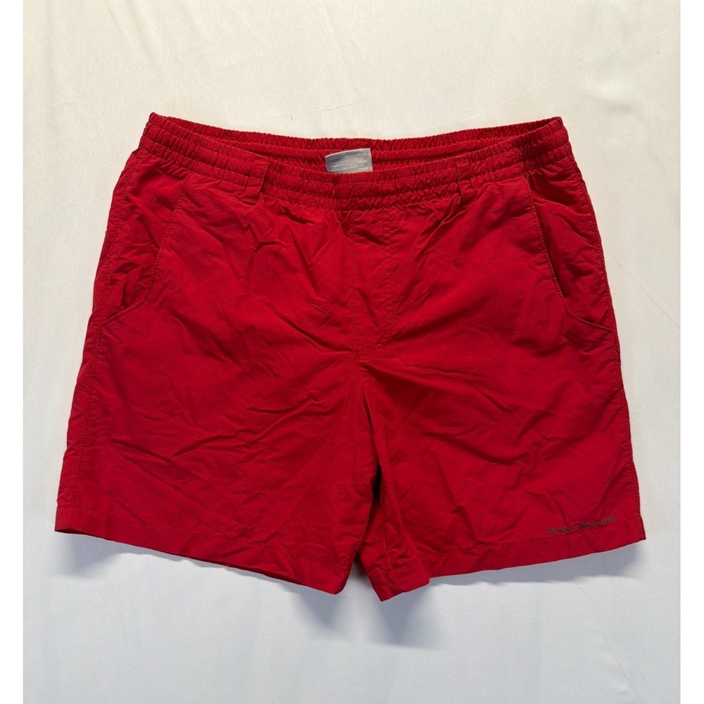 Columbia Omni Shade PFG Backcast Shorts Boys Large (14/16) Red Nylon Swimwear
